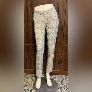 Elevenses Anthropologie Womens Gray White Lace Panel Cropped Pants Size 4T